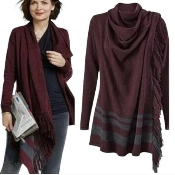 Cabi #3002 Port Fringe Wrap Sweater | Size Small - Picture 2 of 7